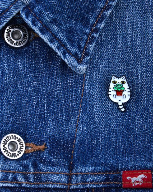 Cat with Plant Pin