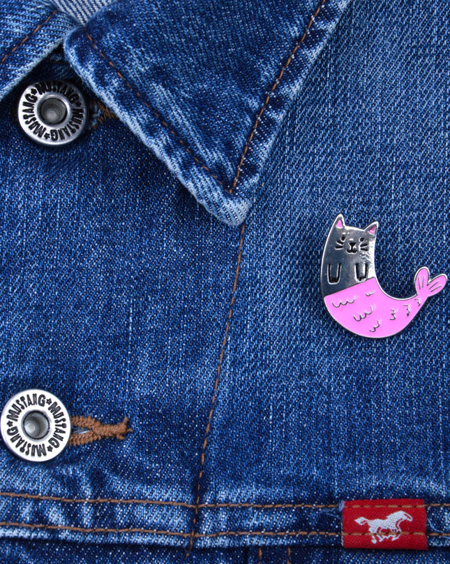 Cat Mermaid Pin - Fun Halloween Costume Accessory
