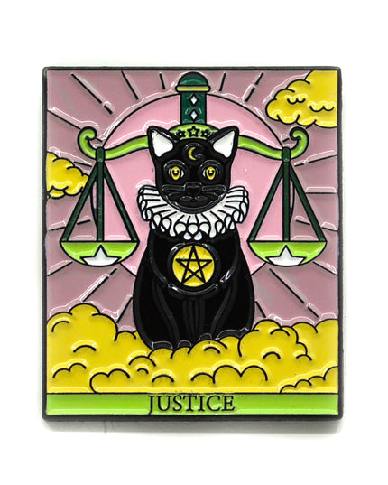Cat Tarot Pin - Justice Halloween Accessory