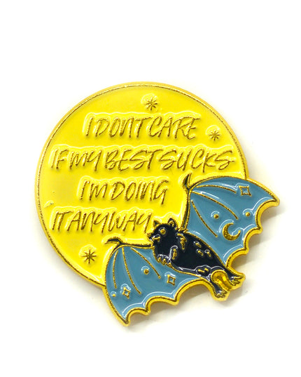 Bat & Moon Pin - Whimsical Halloween Accessory