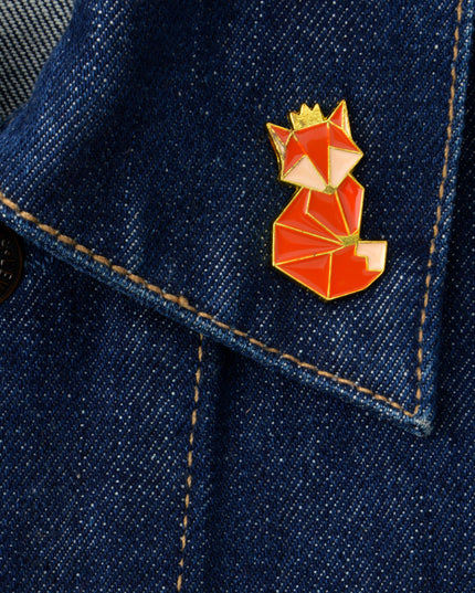 Broche de Zorro Geométrico - Diseño Animal Moderno para Pascua