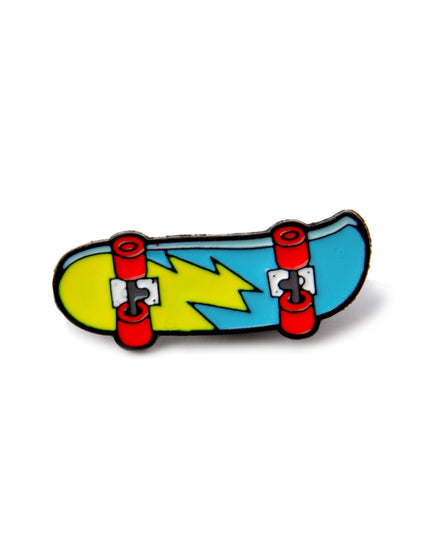 Blue Lightning Skateboard Pin