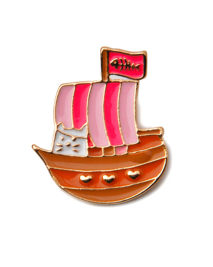 Broche de Barco de Gato - Diseño Animal Único