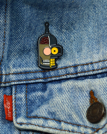 To Ansigt Emalje Pin