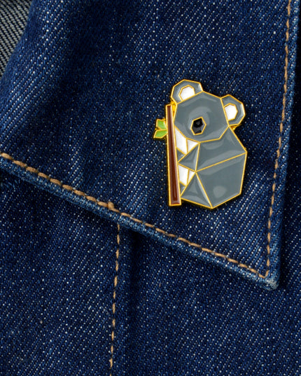 Geometric Koala Brooch - Trendy Animal Accessory