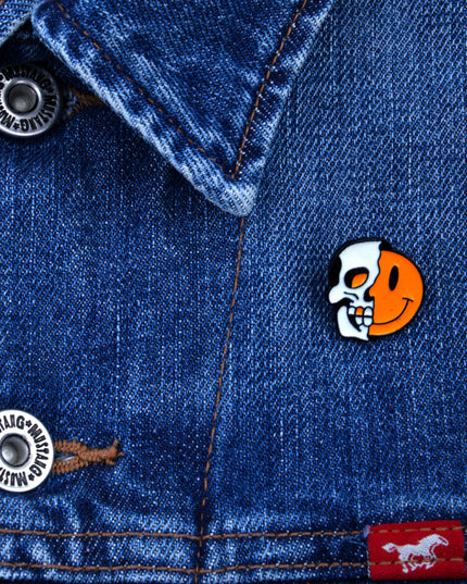 Skull Smiley Enamel Pin