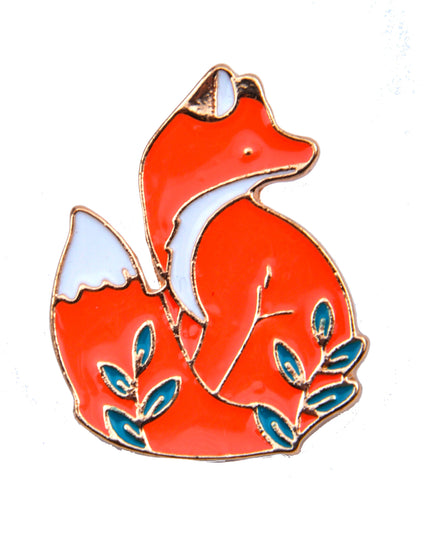 Fox with Plants Pin