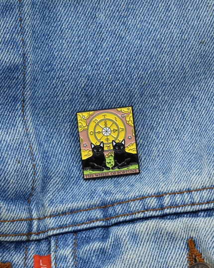 Cat Tarot Pin - The Wheel of Fortune Accessory