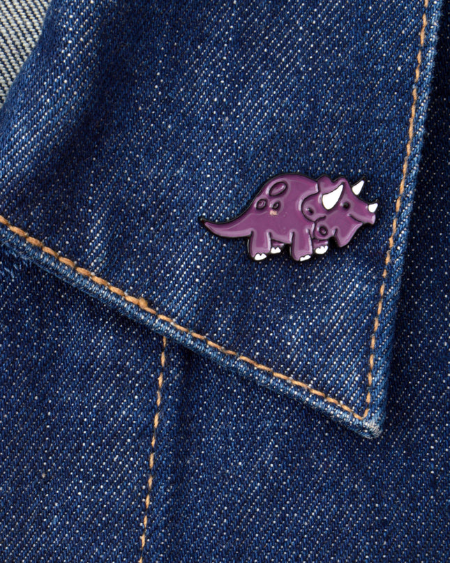 Pin de Esmalte de Dino Triceratops