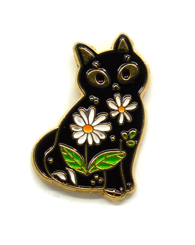 Brooch - Floral Cat