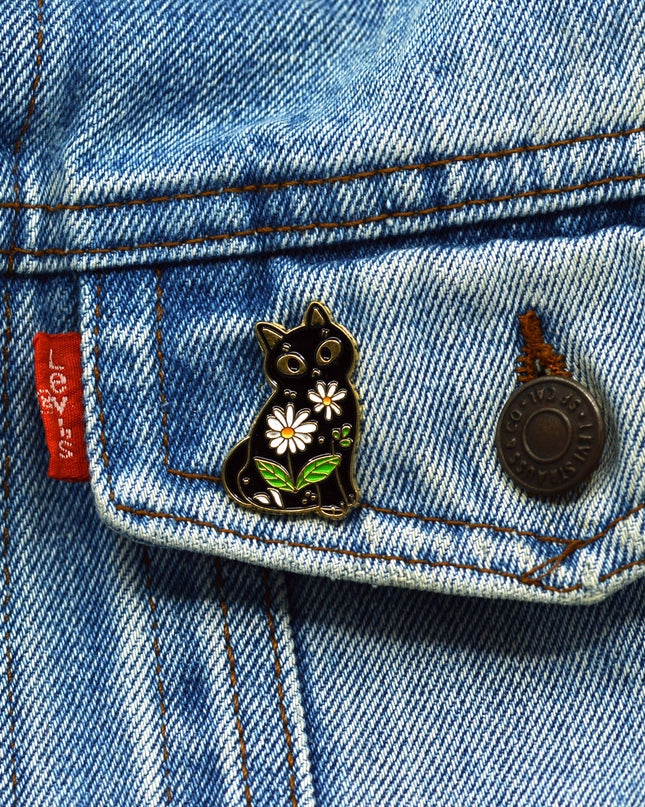 Brooch - Floral Cat
