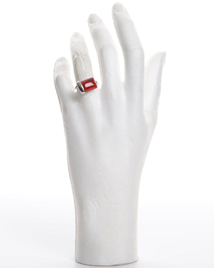 Red Square I Boho Ring