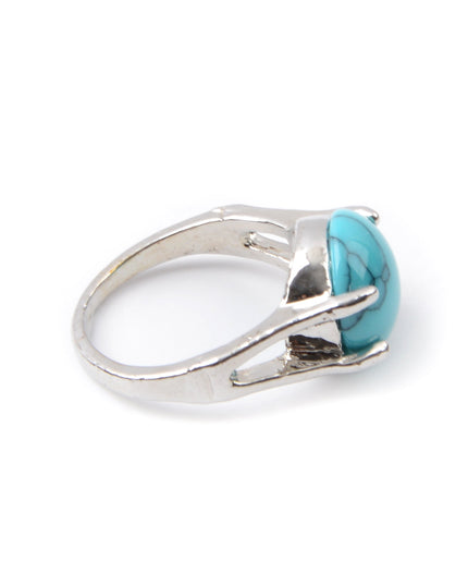 Anillo boho de círculo azul