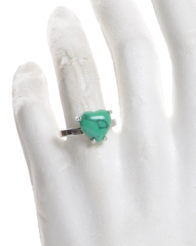 Bohemian Green Heart Ring