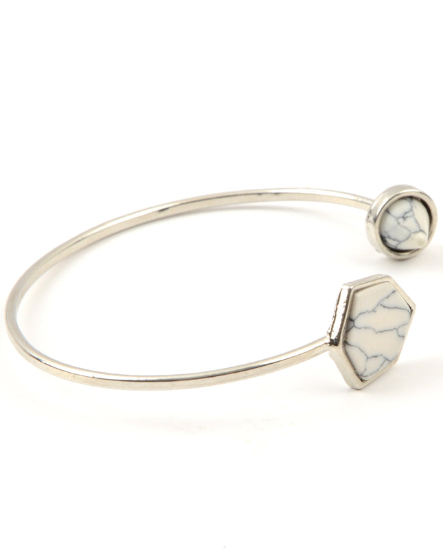 Hvid I Sten Armbånd