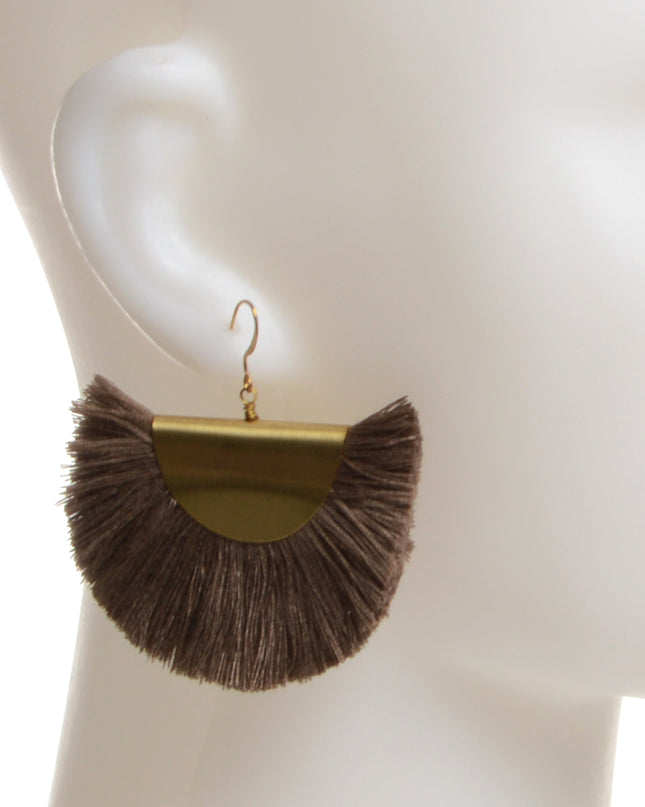 Brown Fan Earrings for Christmas
