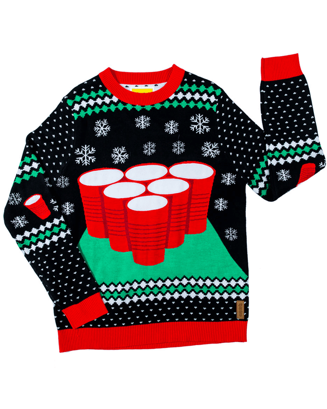 Herre Cheer Pong Spil Grimme Juletrøje