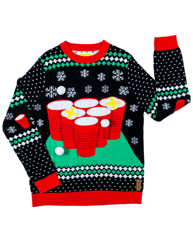 Herre Cheer Pong Spil Grimme Juletrøje