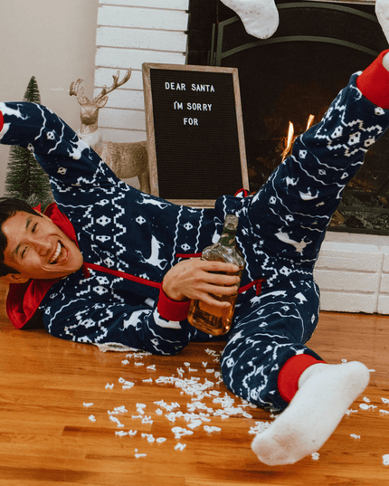 Men's Blue Reindeer Jumpsuit