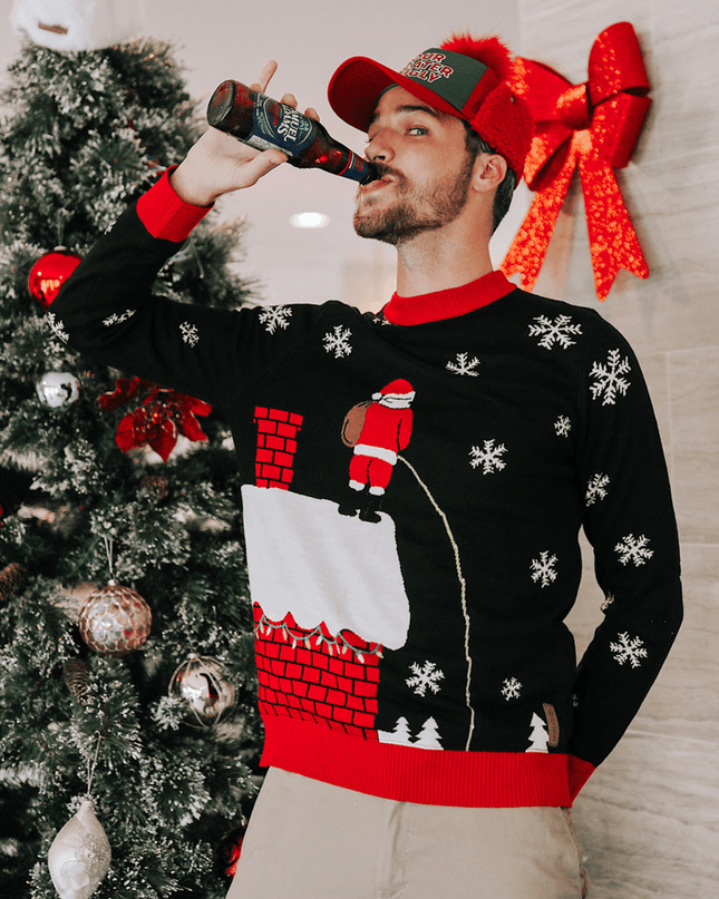 Mænds Lækende Tag Lysende Grim Jule Sweater