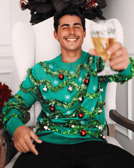 Mænds Prangende Guirlande Grim Jul Sweater