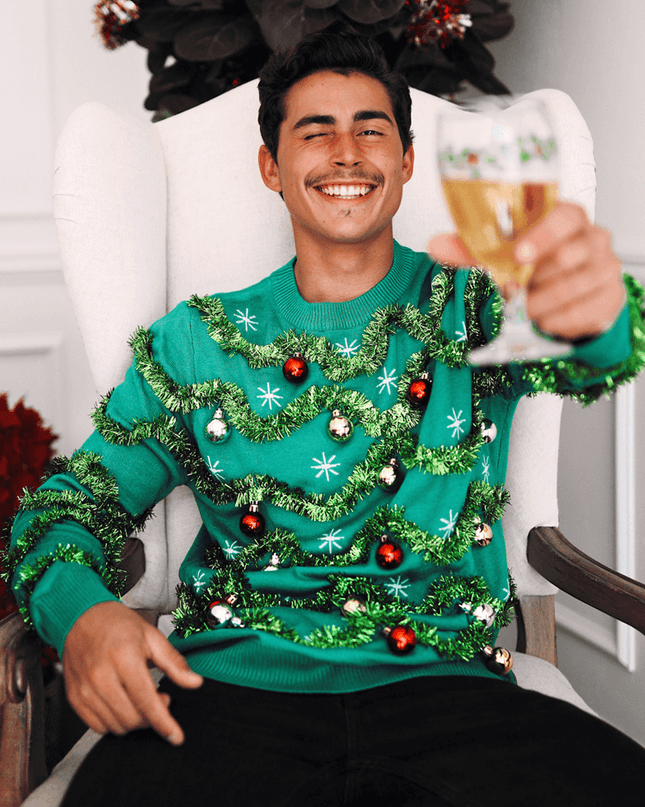 Mænds Prangende Guirlande Grim Jul Sweater