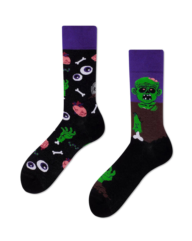 Many Mornings Socks - Zombie Design