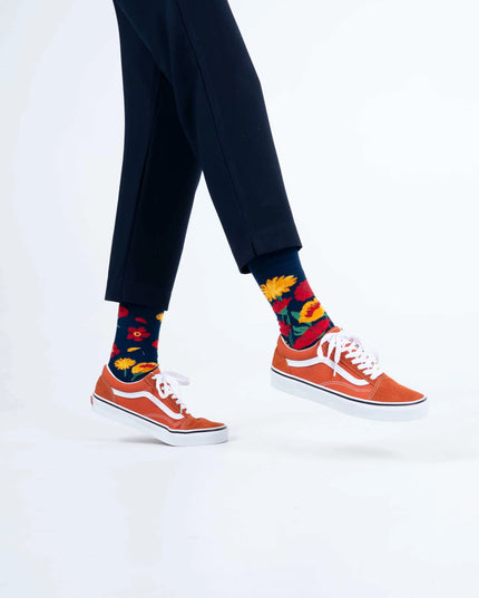 Muchos Mañanas Zokni - Calcetines Divertidos Poder Floral Marino