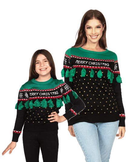Matching Christmas Tree Tassel Family Christmas Sweaters