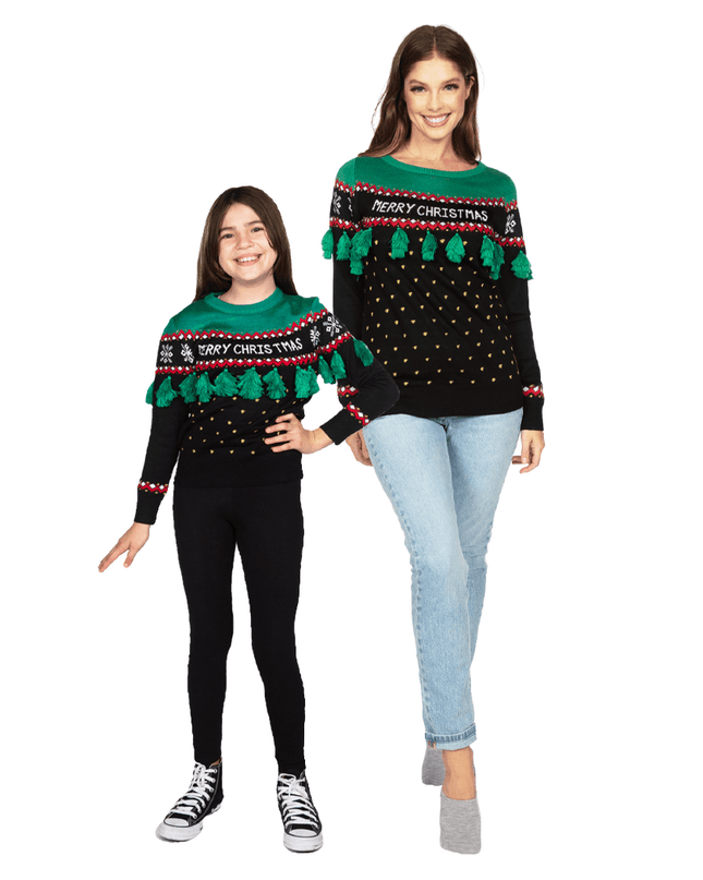 Matching Christmas Tree Tassel Family Christmas Sweaters