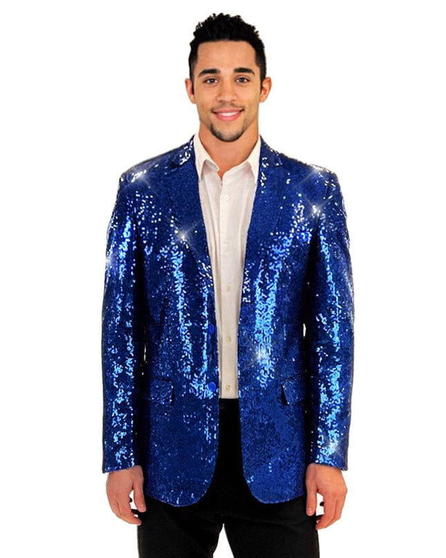 Mænds Blå Paillet Blazer