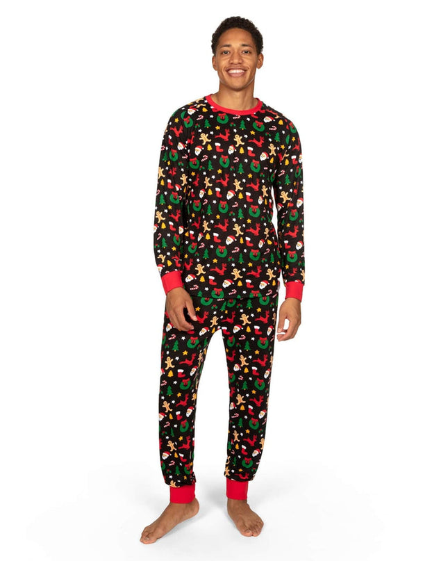 Mænds Småkager Udstikningsform Crew Neck Pyjamas Sæt