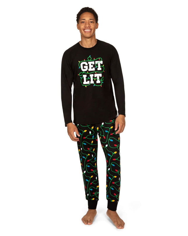 Mandlig Get Lit Crew Neck Pyjamas Sæt