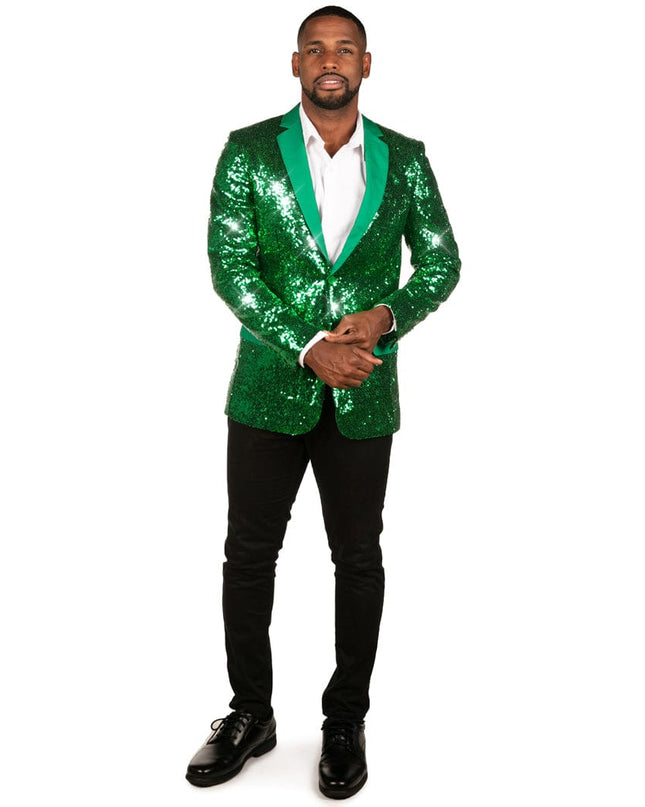 Men's Green Sequin All Over Blazer