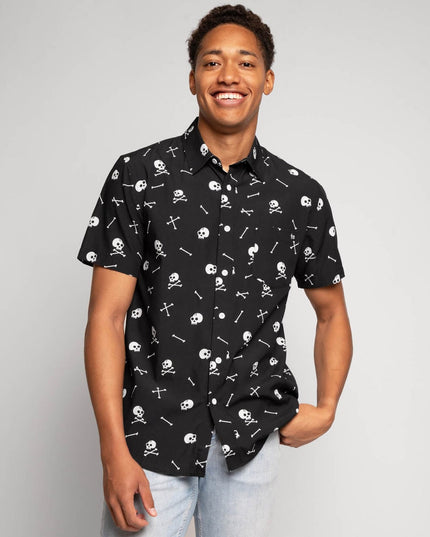Men's Skeleton Button Down Shirt
