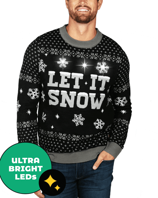 Herre Lad det Sne Lysende Grimme Juletrøje