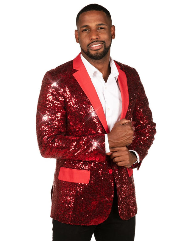 Men's Red Sequin All Over Blazer