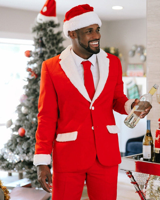 Men's Furry Santa Blazer with Tie