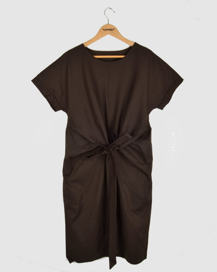 Canvas Summer Dress - Brown Color