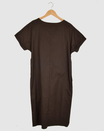 Canvas Summer Dress - Brown Color