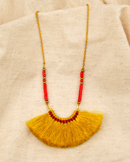 Fringe Necklace - Yellow Christmas Accessory
