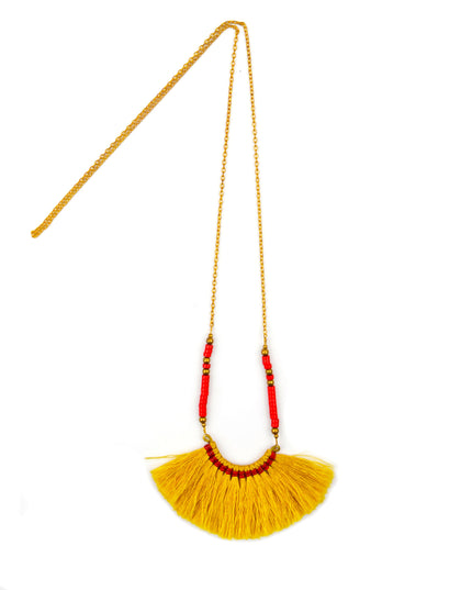 Fringe Necklace - Yellow Christmas Accessory