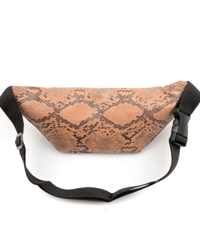 Faux Leather Waist Bag - Brown