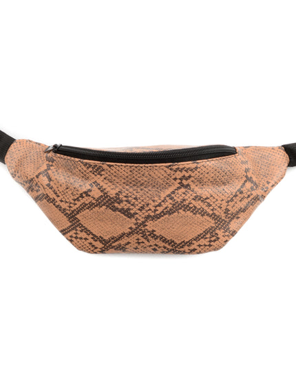 Brun Faux Læder Bæltepose