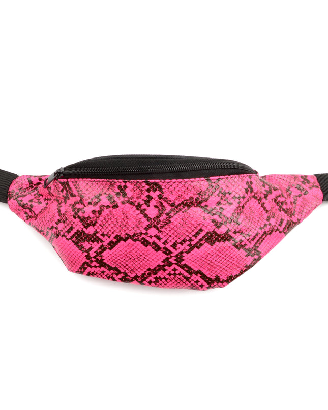 Faux Leather Waist Bag - Pink