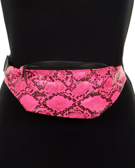 Faux Leather Waist Bag - Pink