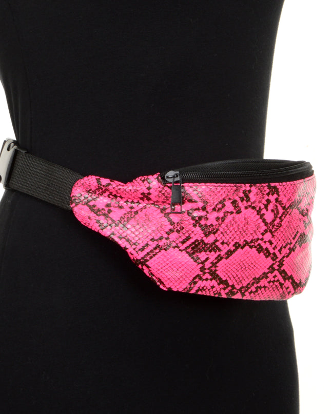 Faux Leather Waist Bag - Pink