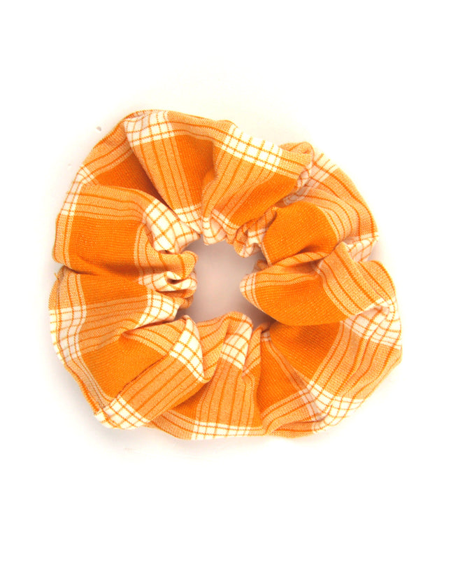 Trendy Yellow Checkered Scrunchie Accessory