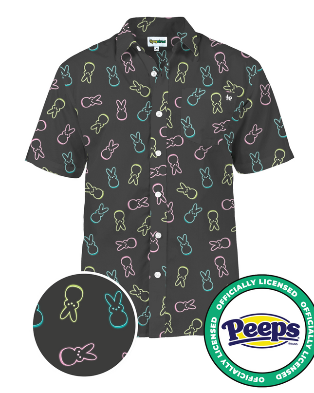 Men's PEEPS® Neon Bunnies Button Down Shirt