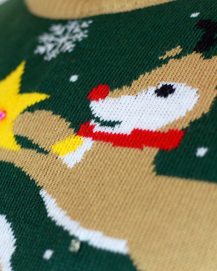 LED lysende julesweater til børn med bundet julemand